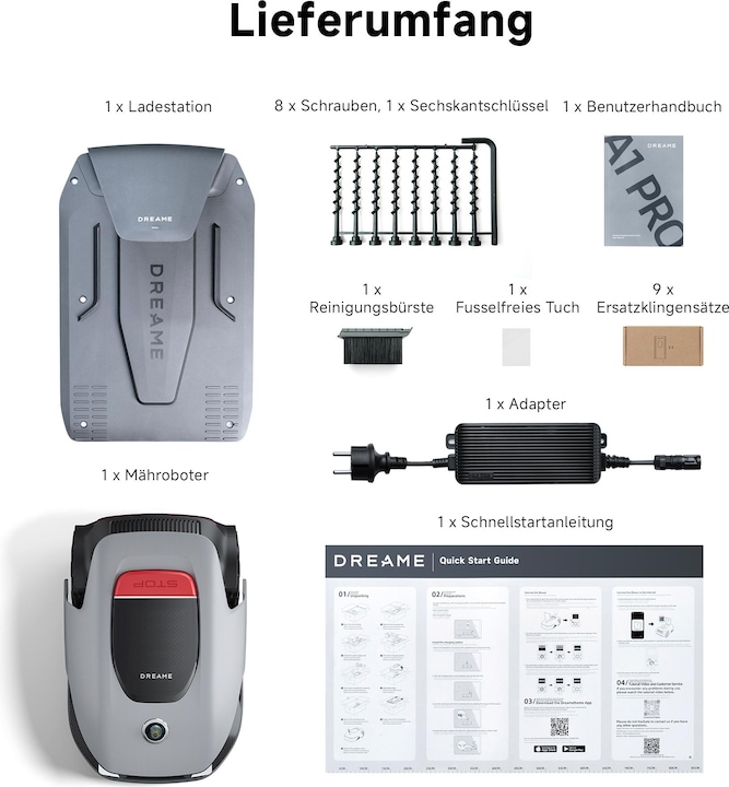 Actual product image Dreame A1 Pro (2000 m², Without boundary wire)