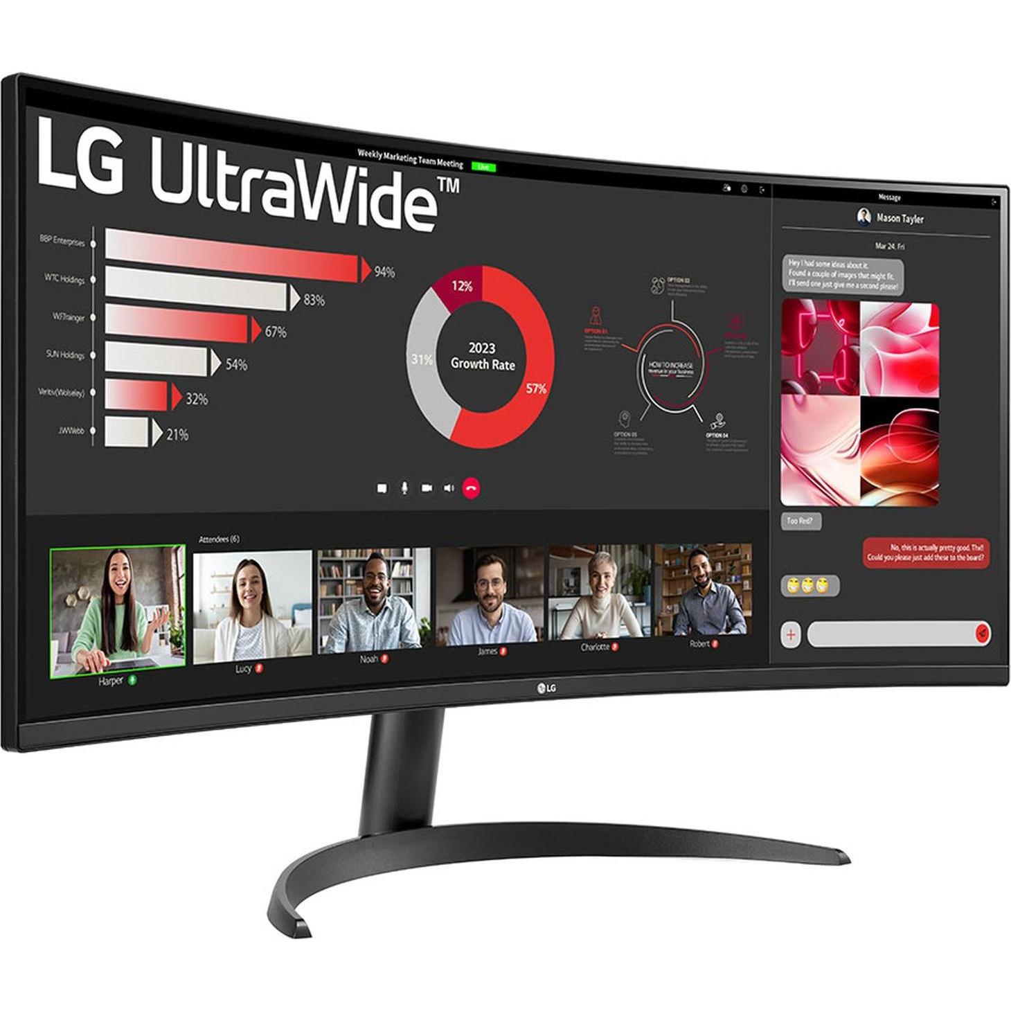 LG 34WR50QK-B.AEU (3440 x 1440 Pixel, 34"), Monitor, Schwarz