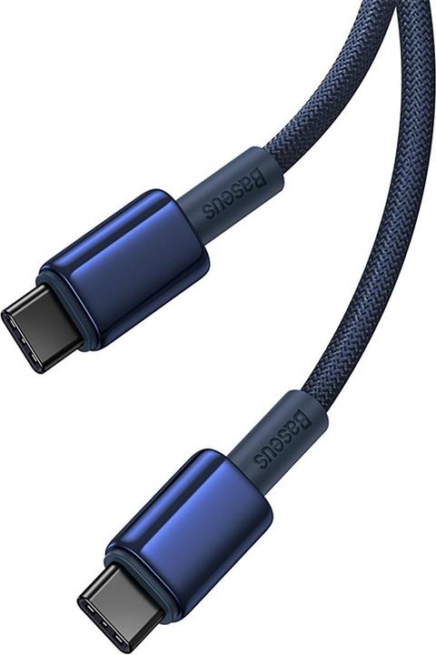 Actual product image Baseus Cable USB-C to USB-C Tungsten Gold, 100W, 2m (blue) (2 m, USB 2.0, 100 W)