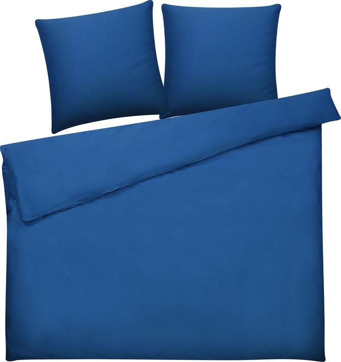 Actual product image Beliani Bed Linen Set dark blue cotton satin 220 x 240 cm HARMONRIDGE (Bedding set, 220 x 240 cm)