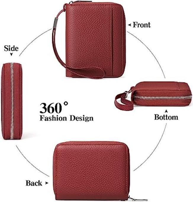 Produktbild Only-Bags.Store Portemonnaie aus Leder mit Kreditkartenschutz, Portemonnaie mit Reissverschluss, Portemonnaie im