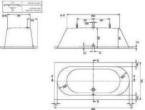 Image du produit Villeroy & Boch V&B Système balnéo O.NOVO avec angle R 1900x950mm Tech. Pos 2 we (220 l, 190 cm, 95 cm)