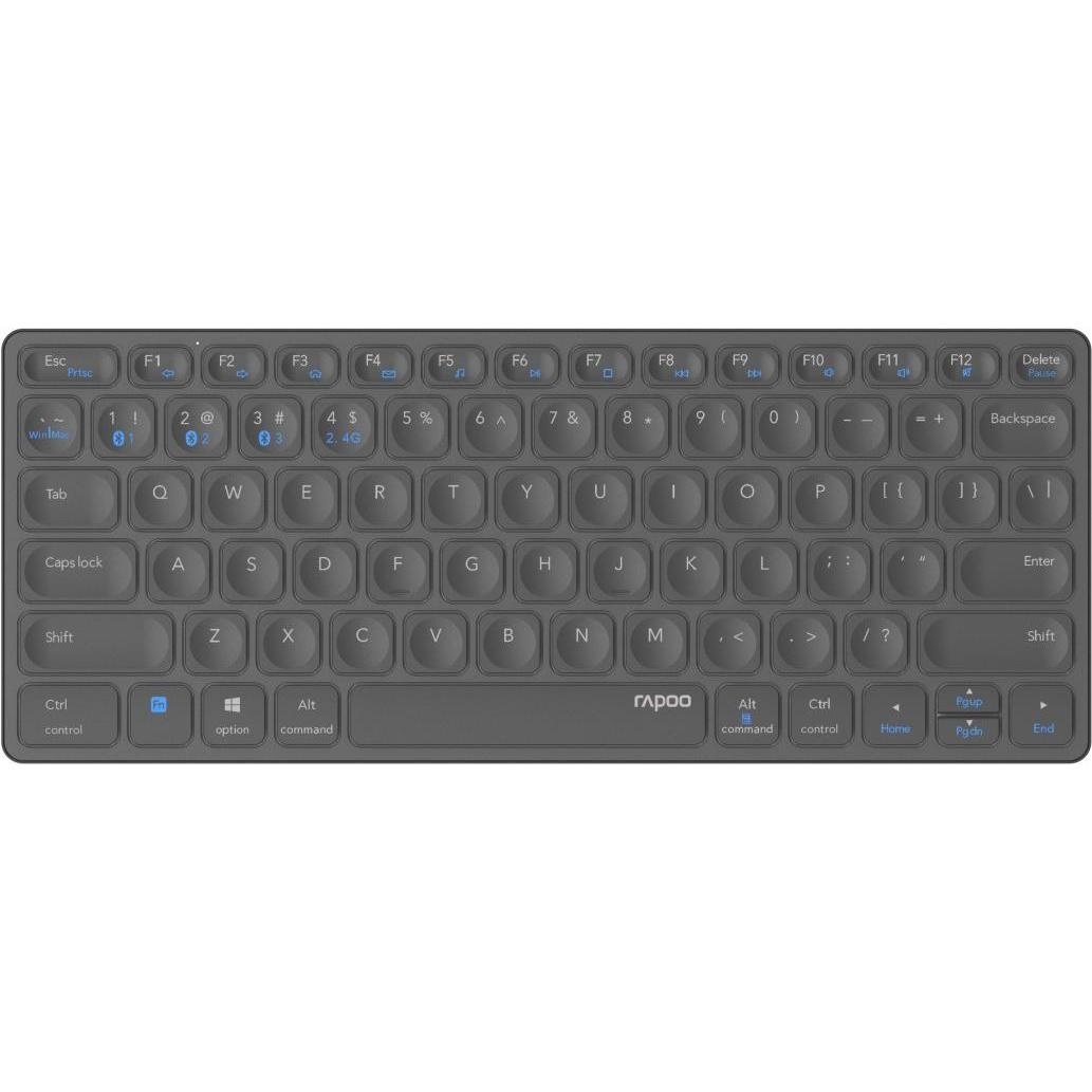 Rapoo E9600M (DE, Kabellos), Tastatur, Grau