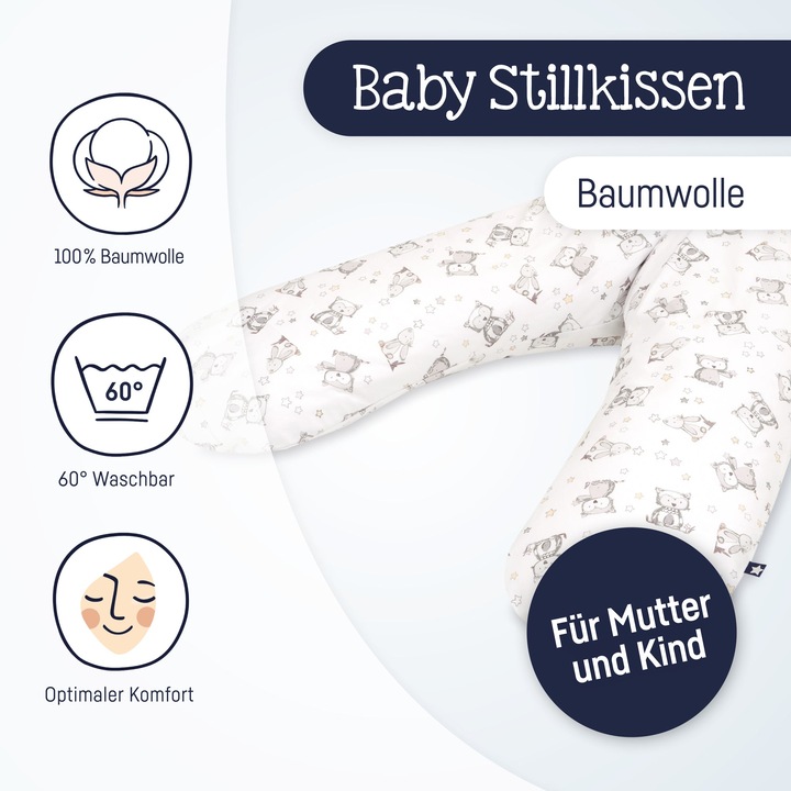 Produktbild Julius Zöllner Stillkissen Häschen und Eule (76 cm)