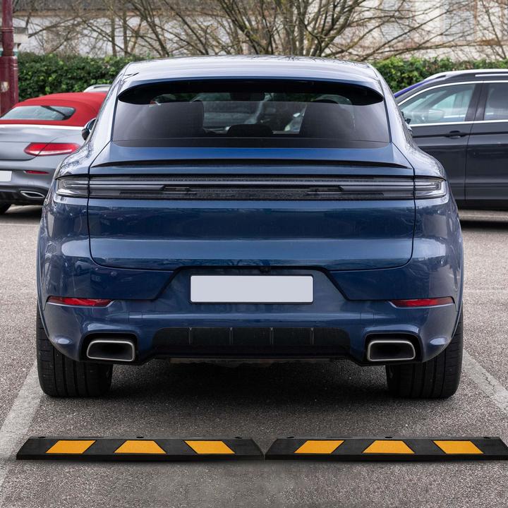 Produktbild Wiltec Radstopper 120x15x10cm 2x Einparkhilfe Gummi Anfahrschutz Garagenstopper