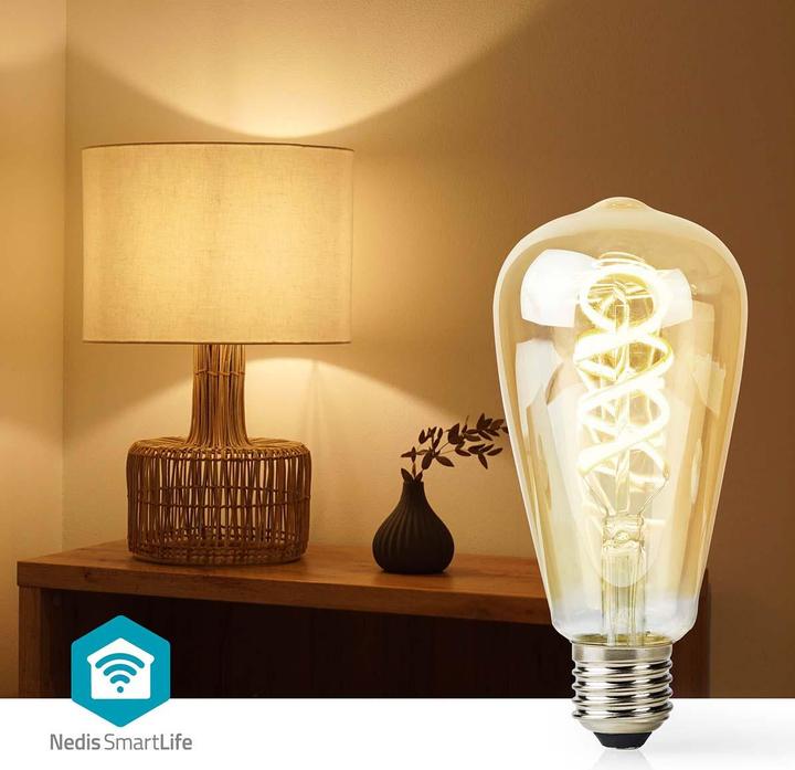 Produktbild Nedis SmartLife LED Filament Lampe | Wi-Fi | E27 | 360 lm | 4.9 W | Warm bis kühlen weiss | 1800 - 65 (E27, 360 lm, 1x)