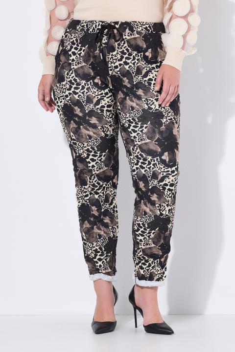 Image du produit Miamoda Pantalon de jogging, tissu froissé en viscose imprimé à fleurs (60)