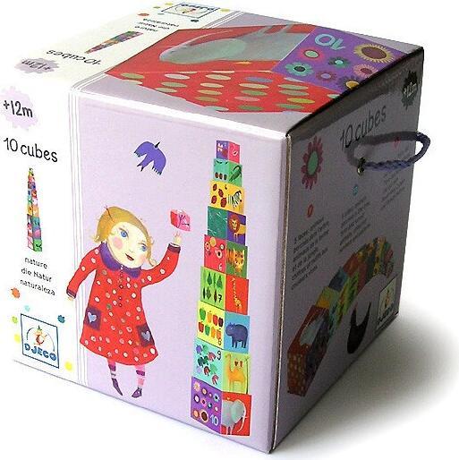 Actual product image Djeco Nature and animals pyramid (10 cubes)