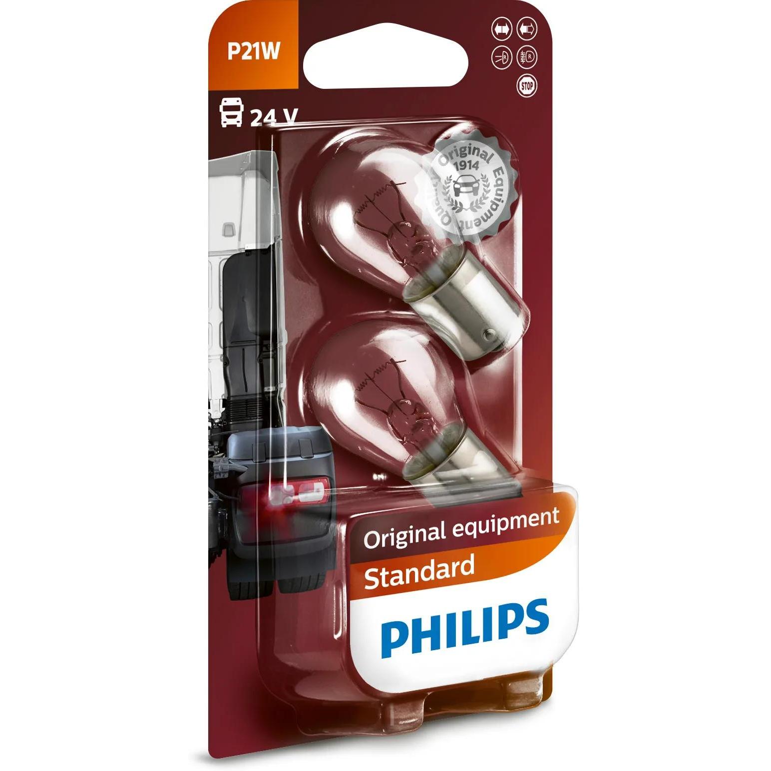 Philips, Applique + Plafoniera, P21W 24V 21W BA15s 2pcs. blister 0730122 (BA15s)