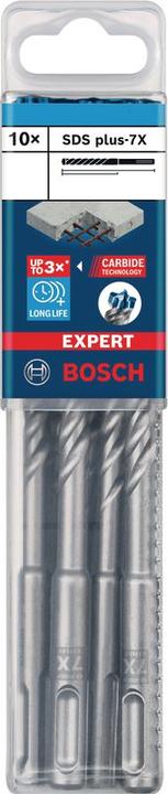 Actual product image Bosch Professional Zubehör EXPERT SDS plus-7X hammer drill bits, 4 x 50 x 115 mm, 10 pcs. (4 millimetres)
