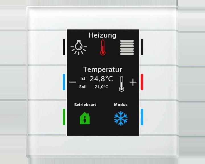 Productafbeelding MDT BE-GT2TW.02 Glazen drukknop II Smart met kleurendisplay en temperatuursensor Wit