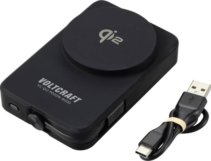Produktbild Voltcraft VC-Qi2 PD20W 8000 Powerbank 8000 mAh Fast Charge LiPo Schwarz Statusa (8000 mAh, 20 W, 29.60 Wh)