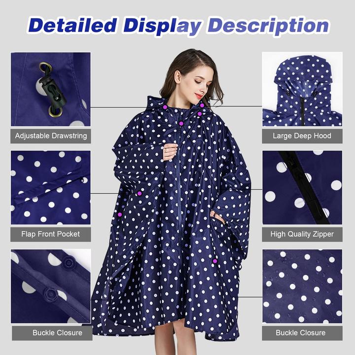 Produktbild Alopini Regenponcho Atmungsaktives Regencape Leichte Regenjacke Regenjacke Regenmantel als Picknickdecke