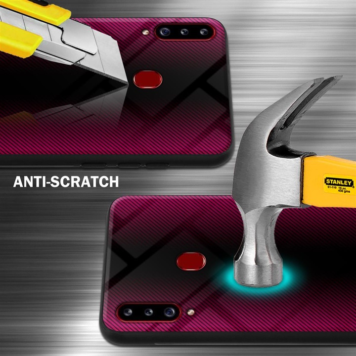 Productafbeelding Cadorabo TPU gestreepte glasplaat (Samsung Galaxy A20)