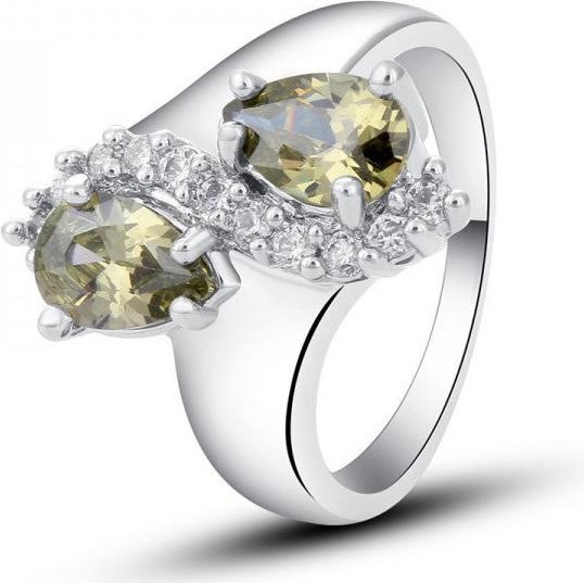 Produktbild Hermex versilberter Ring mit Citrin / Zirkonia - Gr. 62 / Size 10 (10, 62)