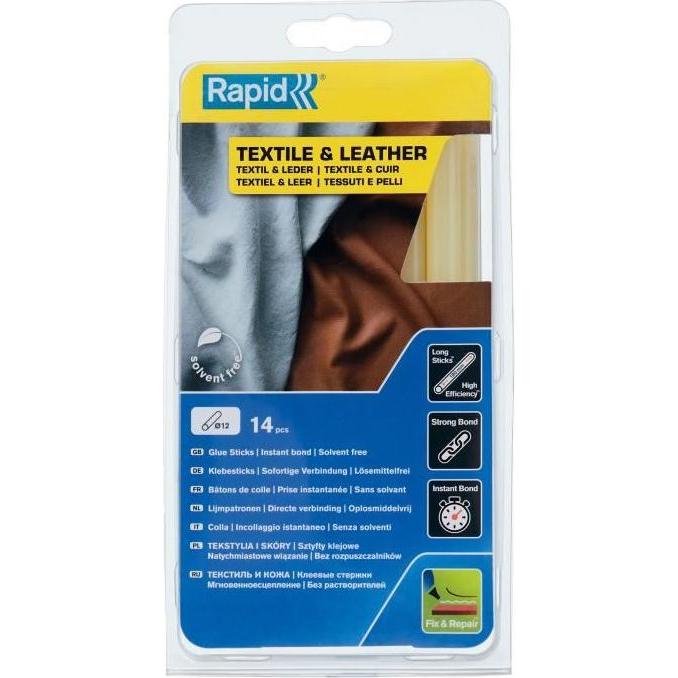 Rapid, Heisskleber, Textil & Leder Klebesticks Ø12x190mm 14 Stück