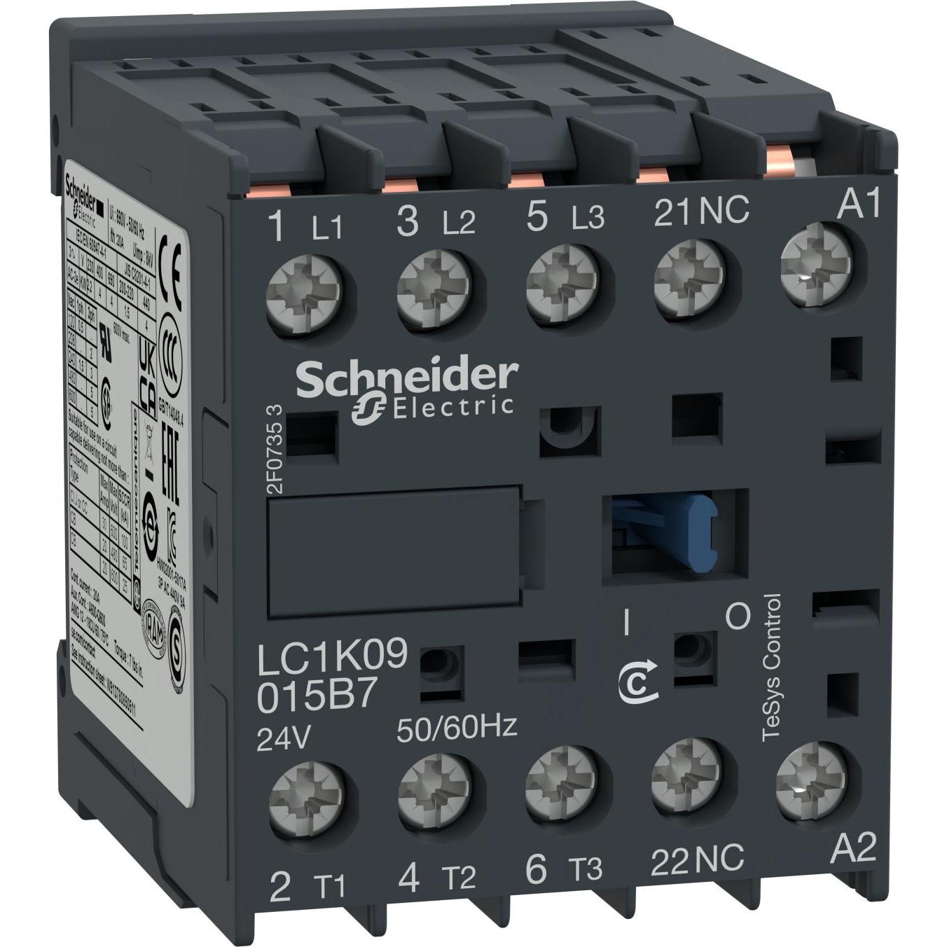 Schneider Electric Contactor-3NO 12A AC3 poles, Relais