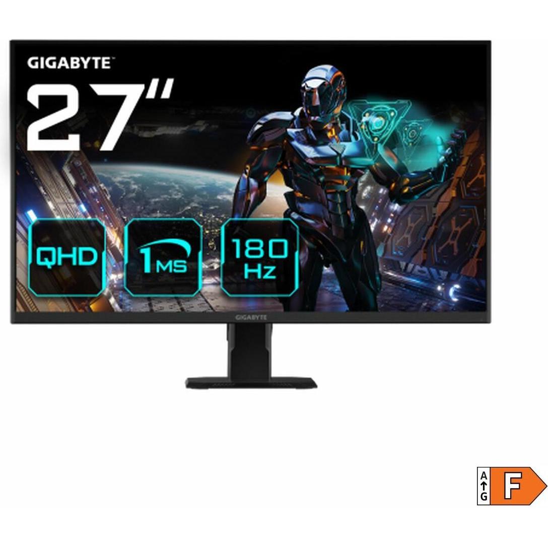 Gigabyte GS27QA 27" QHD Gaming Monitor - 2560 x 1440 (QHD), 180Hz, 1ms, 300 cd/m², FreeSync, HDR ready, HDMI (2560 x 1440 pixels, 27"), Monitor, Zwart