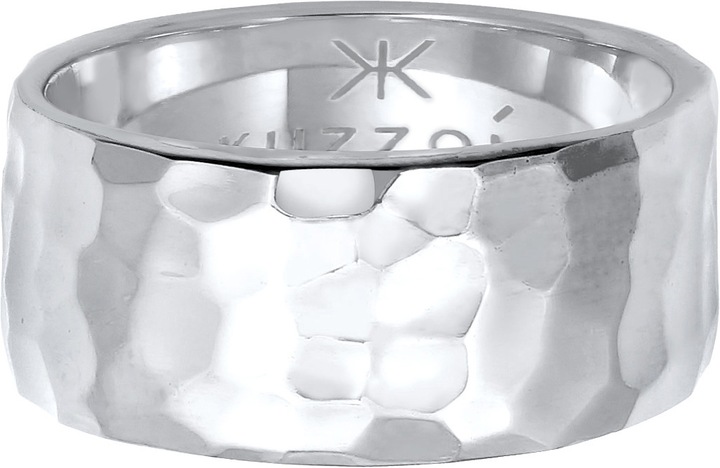 Immagine prodotto Kuzzoi Anello Anello a fascia da uomo in argento 925 martellato (62, 925 Argento)