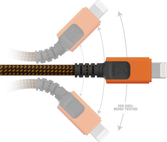 Actual product image Xtorm USB-A -> Lightning 1.5m Xtreme cable orange black (1.50 m, 12 W)