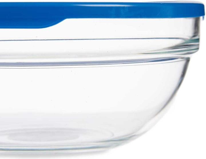 Produktbild Pasabahce Runde Lunchbox mit Deckel Chefs Blau 1,135 L 17,2 x 7,6 x 17,2 cm (4 Stück)