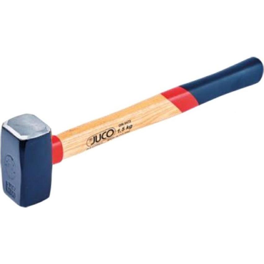 Jucon, Hammer, Juco Vorschlaghammer nach DIN 6475, Steinhammer 2 kg, Hochqualitativer Fäustel ofenlackiert, Profi-H (216...