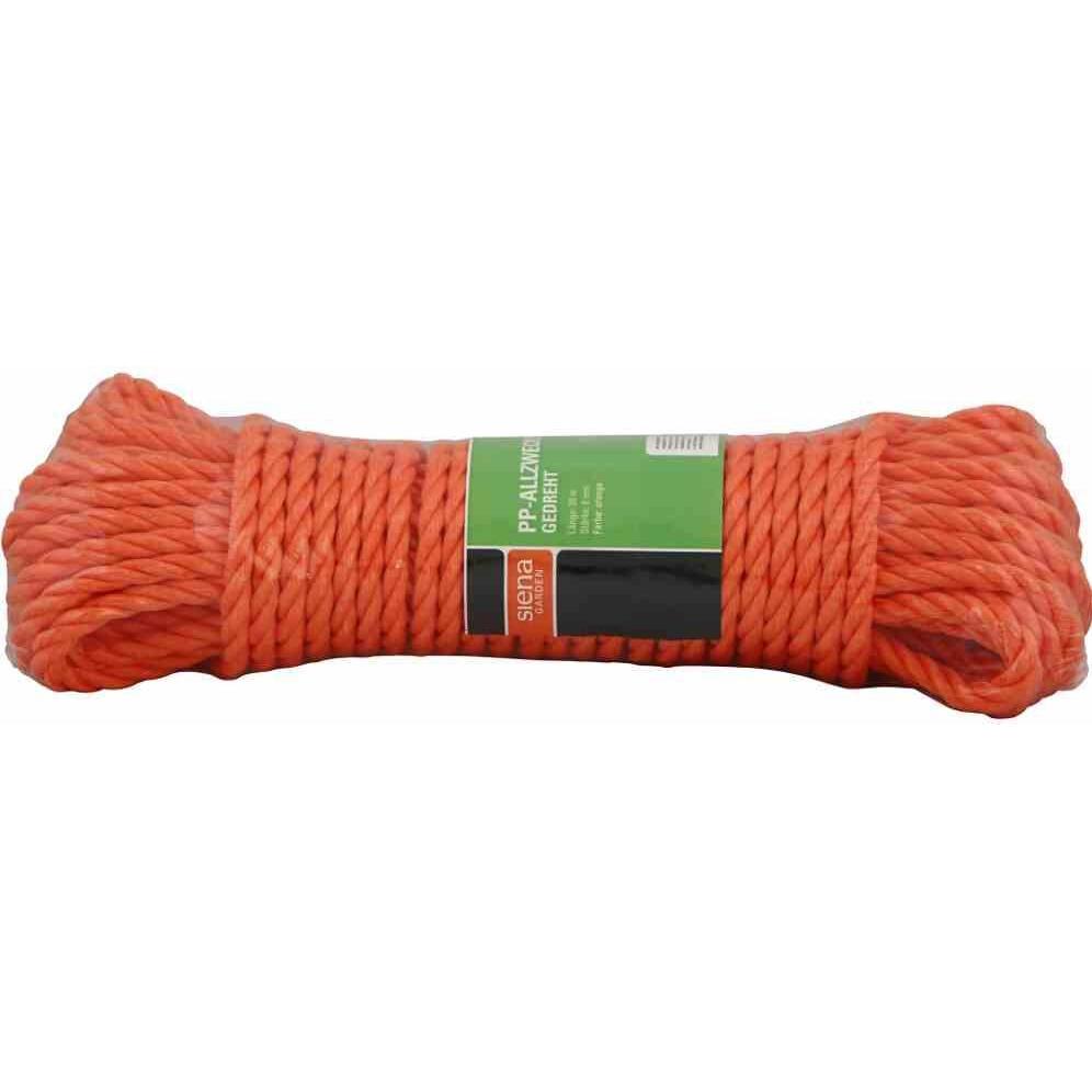 Siena Garden, Seil, Siena PP-Allzweckseil 8mm 20m orange, Docke (20 m)