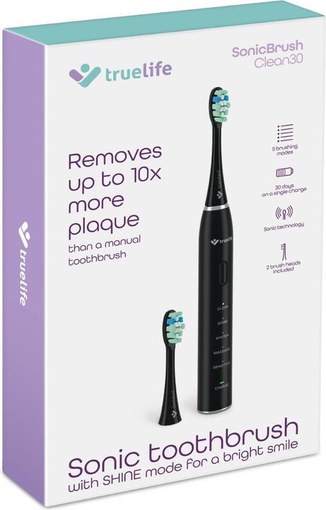 Produktbild Truelife SonicBrush Clean30 Black Erwachsener Vibrierende Zahnbürste (Schallzahnbürste)