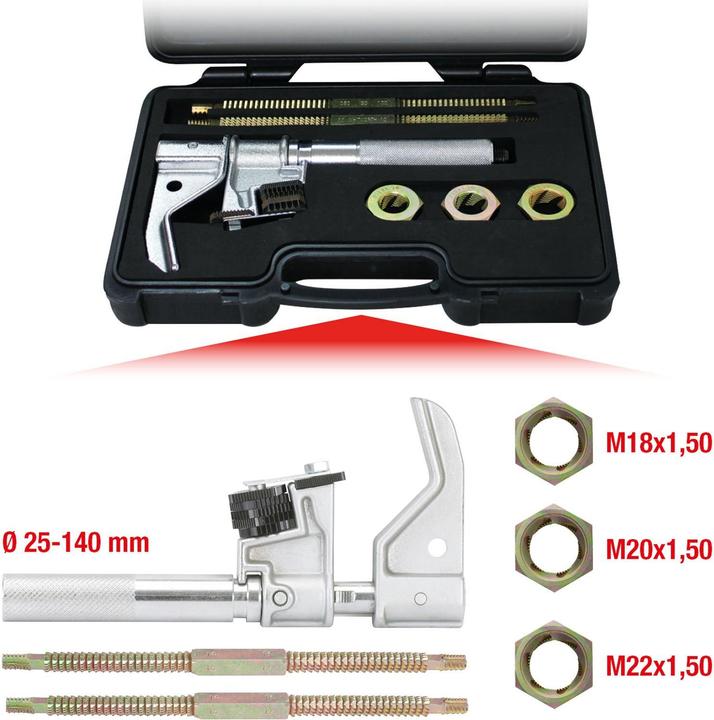 Productafbeelding KS Tools Schroefdraadreparatieset voor binnen- en buitendraad, 25-140mm, 6 stuks.