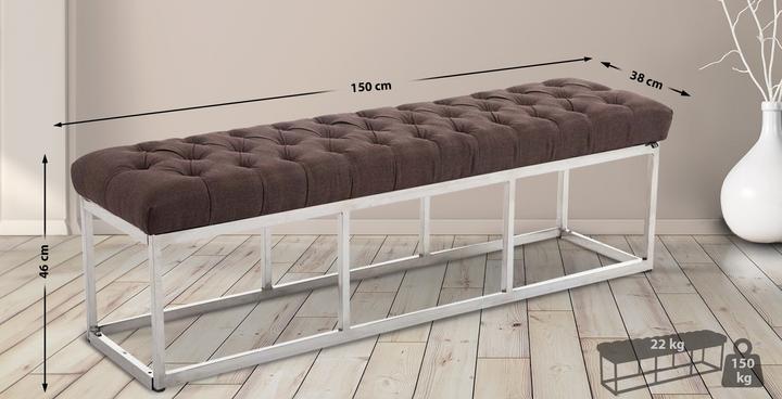 Image du produit CLP Banc Amun Tissu E150, marron (150 cm)