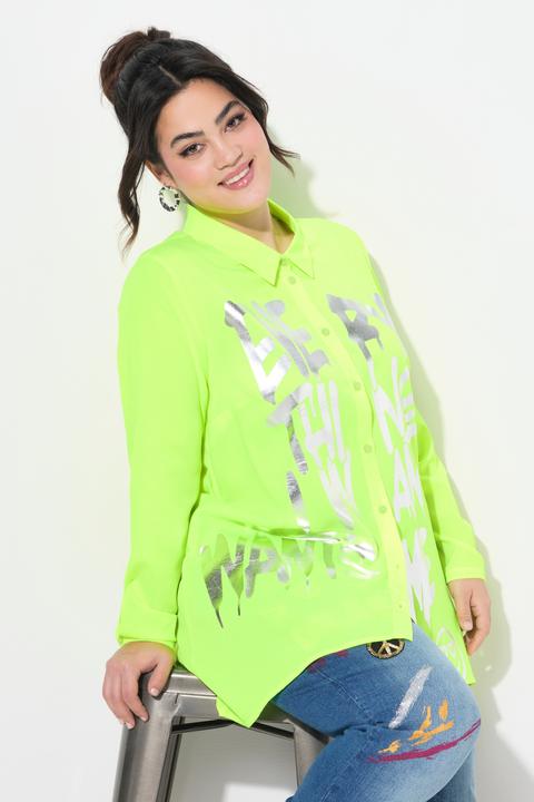 Actual product image Angel of Style Bluse, A-Linie, Metallic-Schriftzug, Zipfelsaum (52)