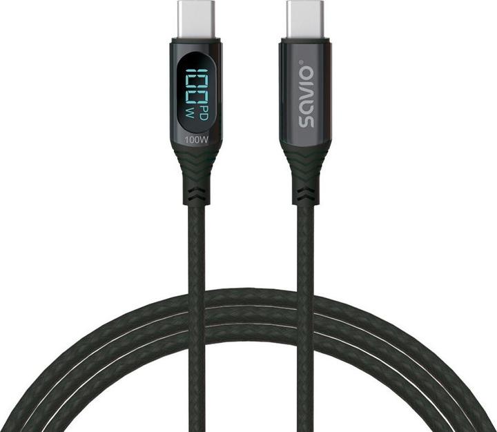 Savio Cable USB USB-C - USB-C 1 m Black (SAVKABELCL-174) (1.10 m, USB 2.0, 100 W)