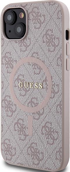 Produktbild Guess GUHMP14SG4GFRP iPhone 14 / 15 / 13 6.1" różowy/pink hardcase 4G Collection Leather Metal Logo (Apple iPhone 14, Apple iPhone 13, Apple iPhone 15)