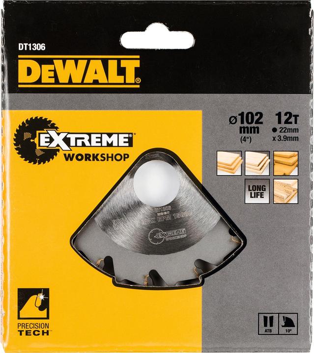 Produktbild DeWalt HMNutfräser (für Lamellendübelfräsen)/ DT1306Blattstärke: 4.0mm / Bohrung: 22mm / Zähnezahl: 12