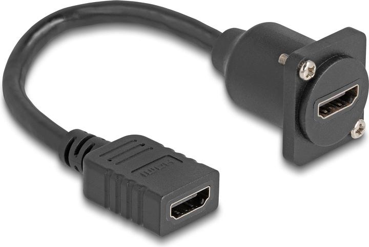 Actual product image Delock D-type HDMI cable socket to socket black 20 cm (0.20 m, HDMI)
