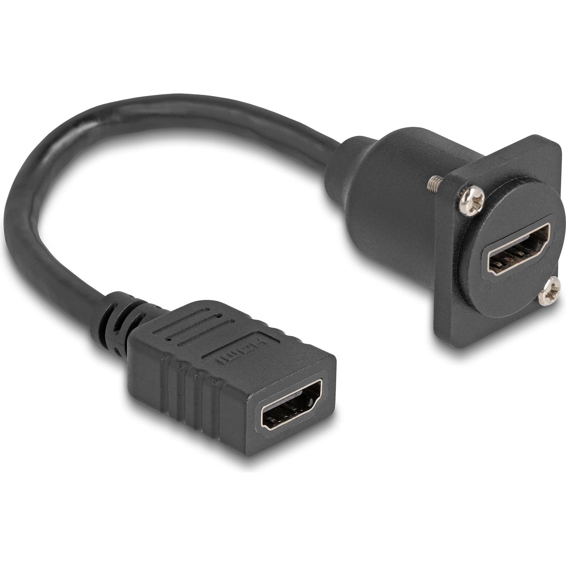 Thumbnail - Delock D-Typ HDMI Kabel Buchse zu Buchse schwarz 20 cm (0.20 m, HDMI), Video Kabel
