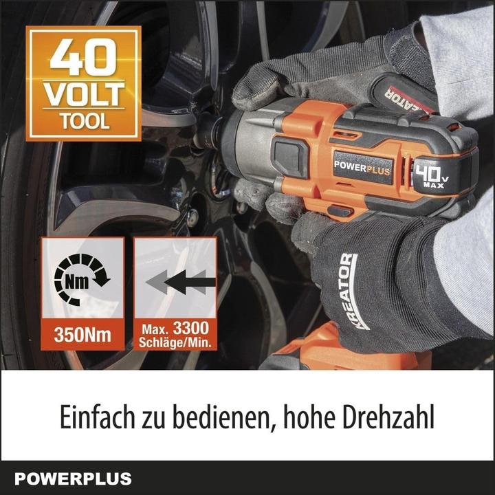 Immagine prodotto Powerplus Avvitatore a impulsi a doppia potenza 40V 350Nm - senza batteria e caricabatterie