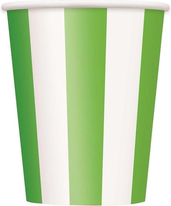 Actual product image Unique Party Paper Striped Disposable Cup (Pack of 6) (6 x)