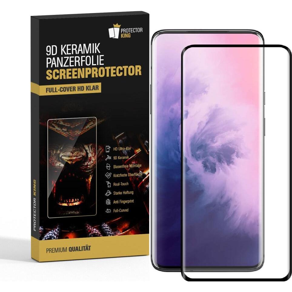 Thumbnail - Protectorking 4x Ceramic-Glass Full Cover HD Klar (4 Stück, OnePlus 7 Pro), Smartphone Schutzfolie, Transparent