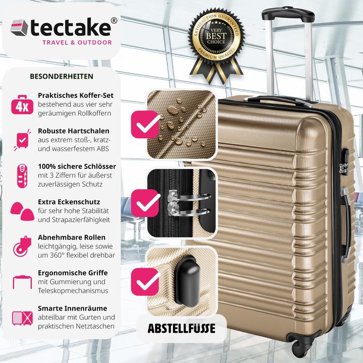 Actual product image tectake Suitcase set 4-piece lightweight hard shell (106 l)