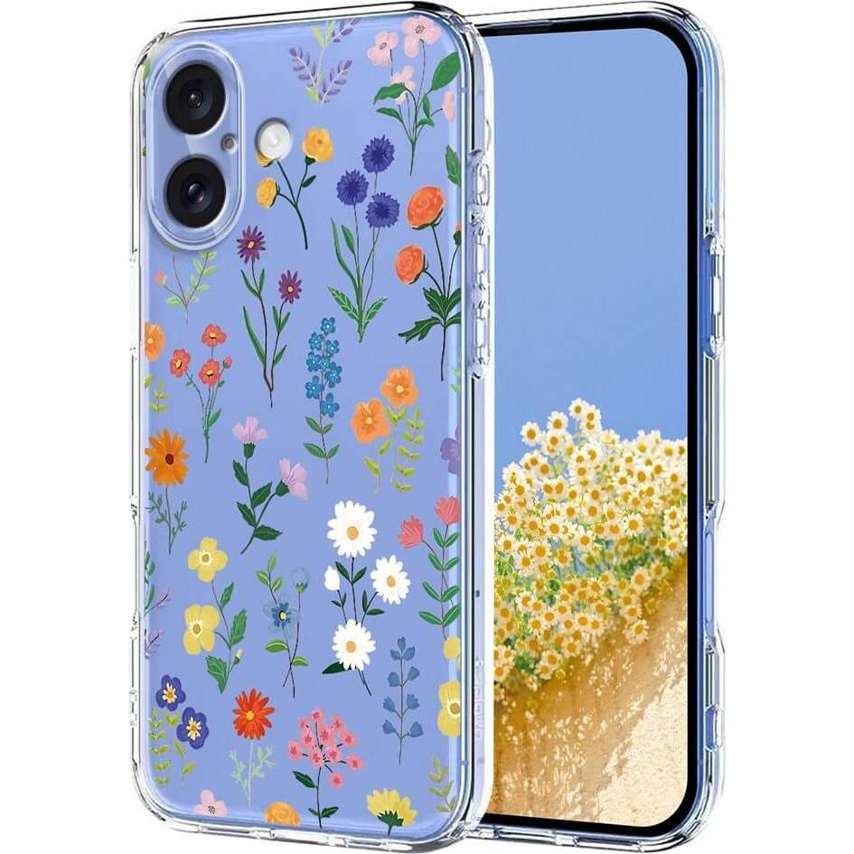 Cover-Discount iPhone 17 - Silikon Gummi Hülle Blumen (Apple iPhone 17), Cover smartphone