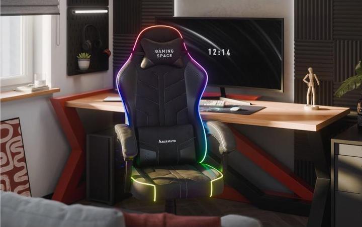 Produktbild Huzaro Force 2.7 RGB Schwarzer Velours-Gaming-Stuhl