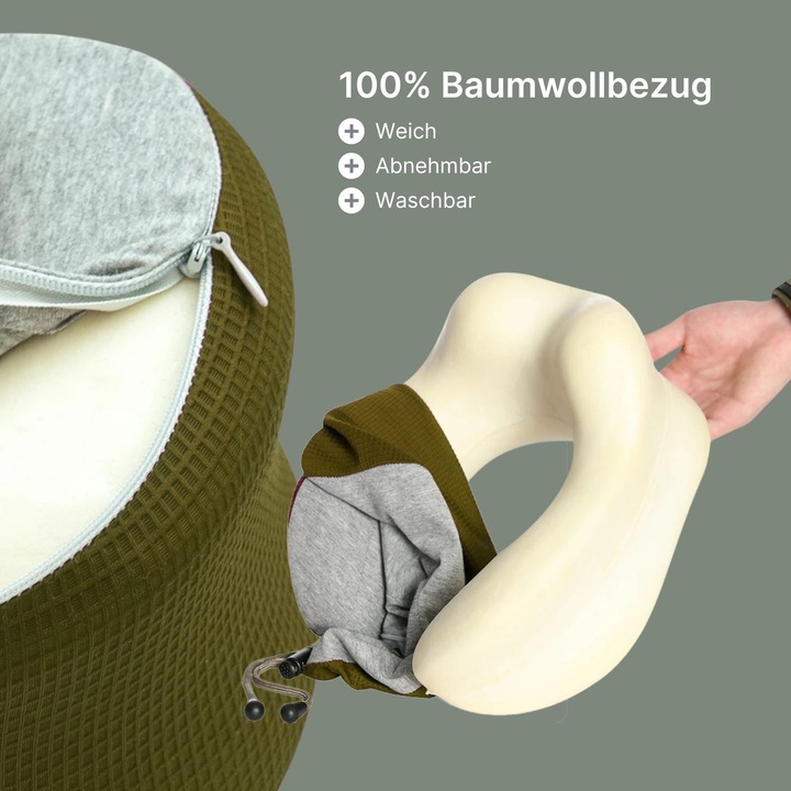Immagine prodotto Hermex Nackenkissen Reisekissen Flugzeug Nackenhörnchen Memory Foam (Cuscino per testa e collo)