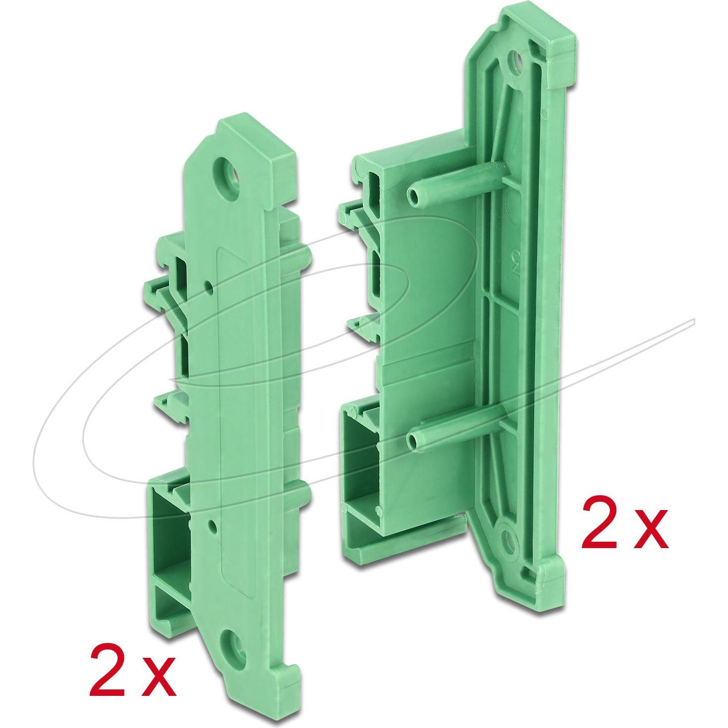 Delock, Cartucce, Staffa per pannello laterale PCB Din-RAIL, 4 pezzi (G)