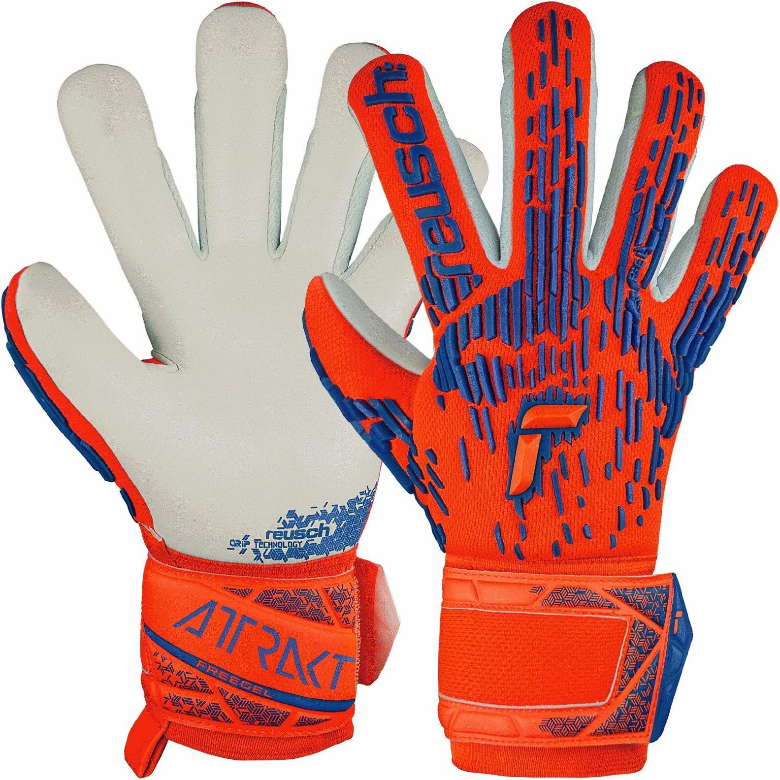 Reusch, Unisex, Handschuhe, torwarthandschuhe kind attrakt freegel silver, Orange, (7.5)