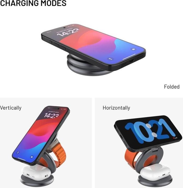 Actual product image Fixed MagPowerstation Round, grey (15 W)