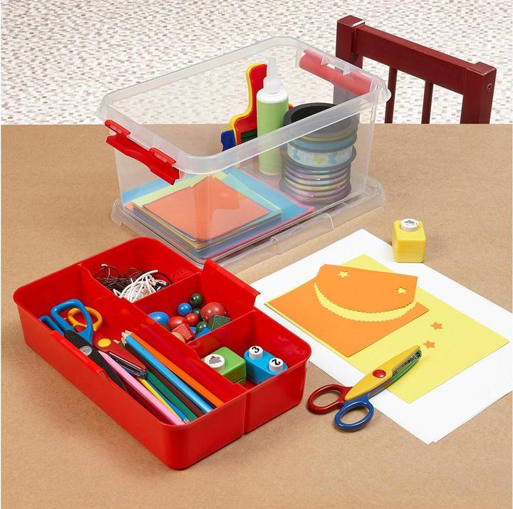 Actual product image Sunware Q-line storage box with insert 6L transparent red (30 cm, 6 l, 1x)