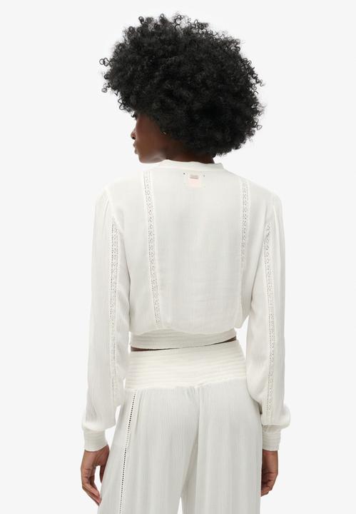 Produktbild Superdry Langärmelige, gesmokte Bluse mit Spitzenbesatz (12XL)