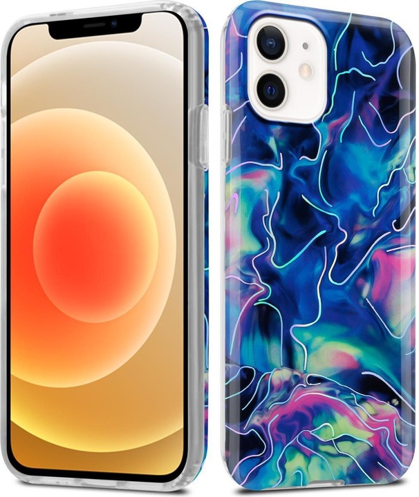 Produktbild Cadorabo IMD TPU Bunter Marmor Cover (Apple iPhone 12, Realme 12 Pro+)