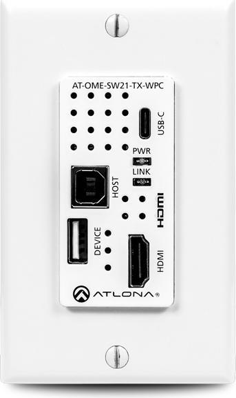 Produktbild Atlona Wallplate HDBaseT transmitter for HDMI and USB-C with USB hub